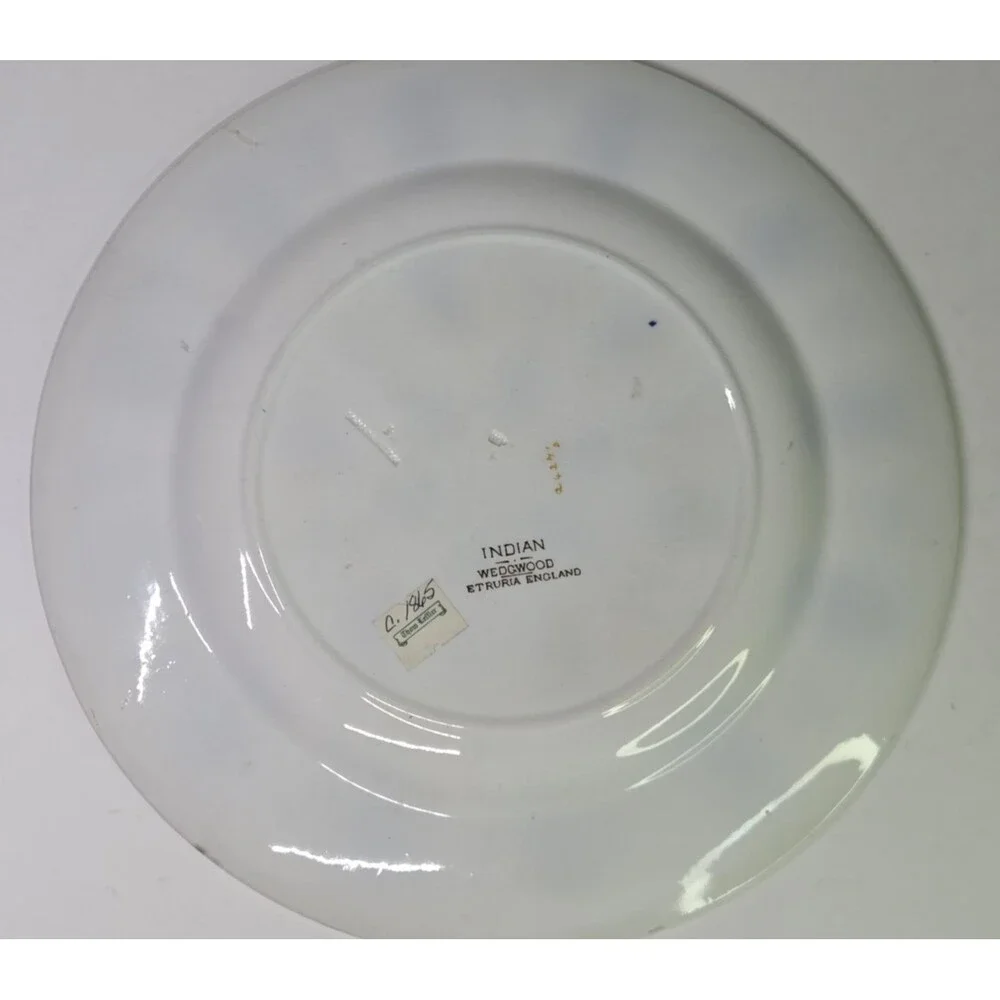 Antique Wedgwood Indian Plate Orange Hand Painted 10.5